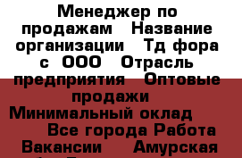 Менеджер по продажам › Название организации ­ Тд фора-с, ООО › Отрасль предприятия ­ Оптовые продажи › Минимальный оклад ­ 25 000 - Все города Работа » Вакансии   . Амурская обл.,Благовещенск г.